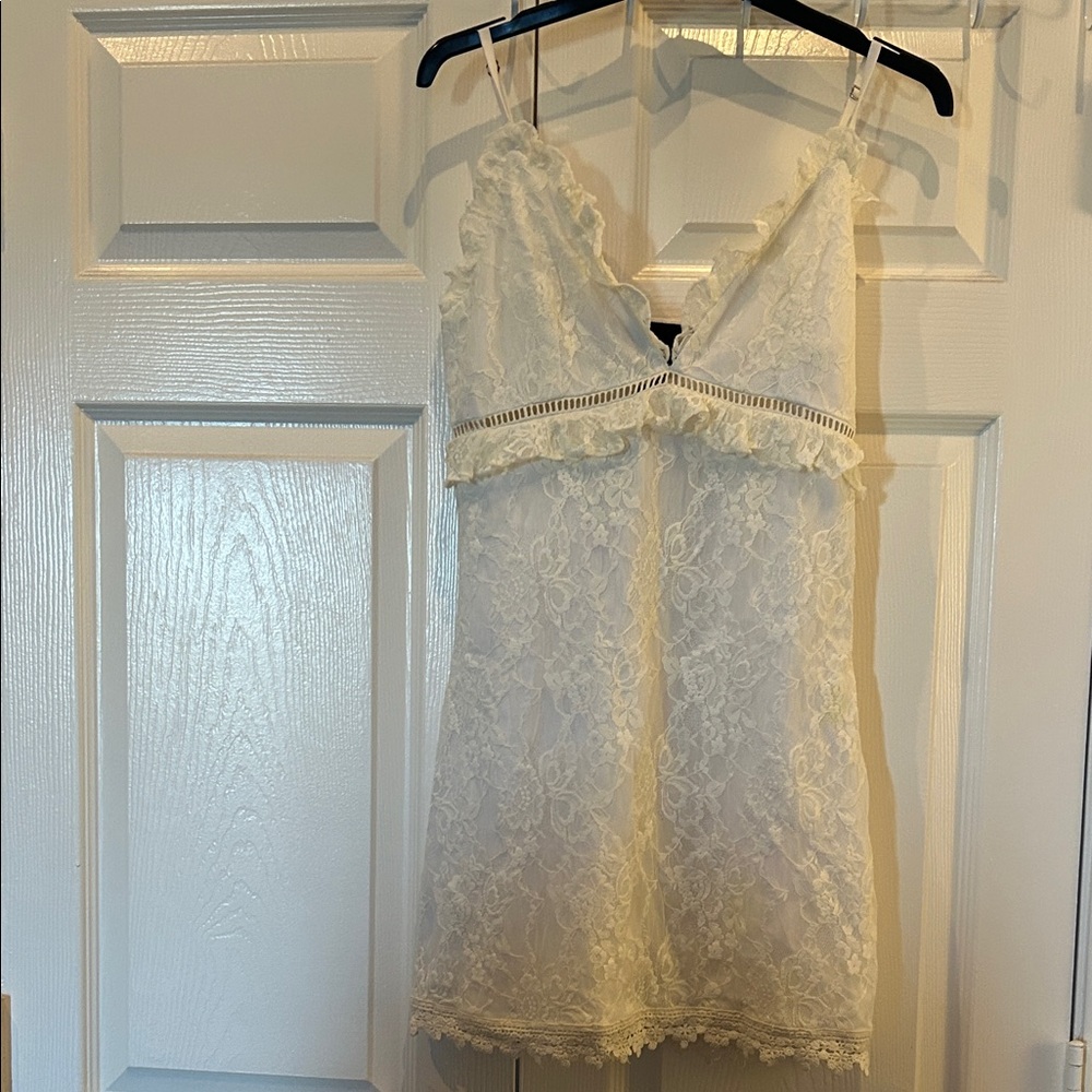 NBD White Lace Mini Dress